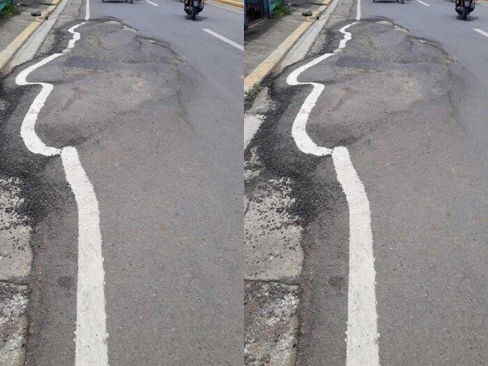Viral Jalan Rusak Tetap Dicat, Netizen: Anak Sipil Menangis Melihat Ini