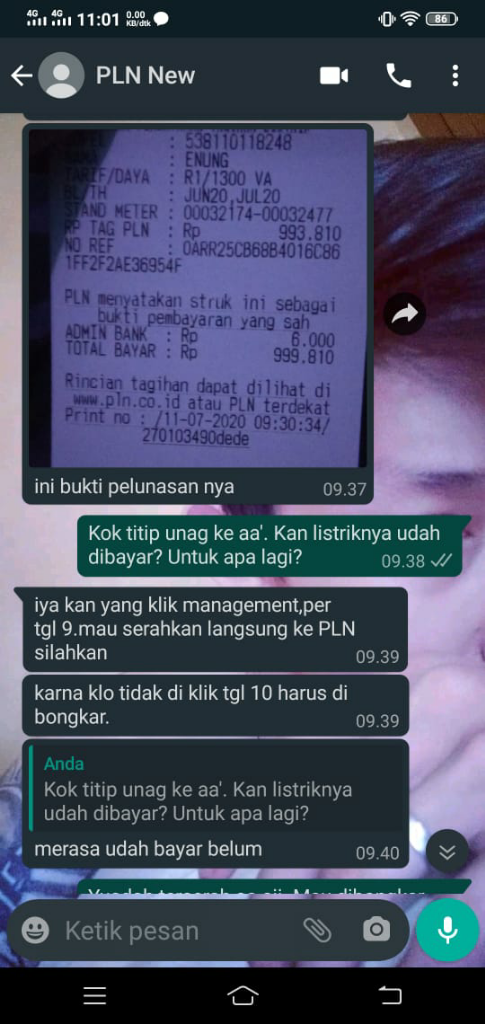 PETUGAS PLN MEMINTA UANG KE SAYA