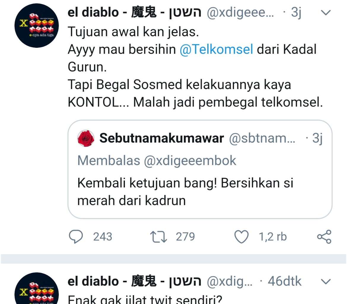 ElDiablo Marah,Sebut Goblok Gugat Telkomsel 15 T, Muannas:Gugatan Bukan dari Pihak DS