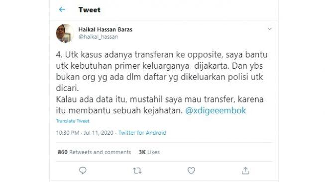 Denny Siregar: Kenapa Initial HH Identik dengan Transfer?