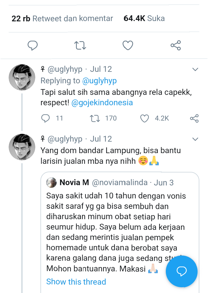 Bikin Terharu Netizen Driver Ojol Goes Sepeda Pelanggan yang Kelelahan