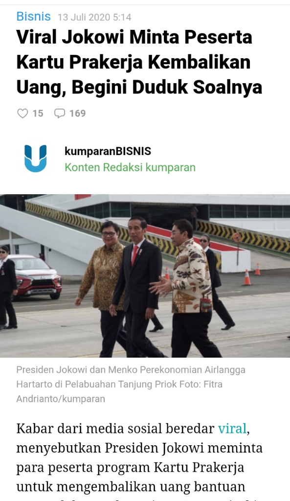 Viral,,Kartu Prakeja berujung Pidana jika tidak dikembalikan.