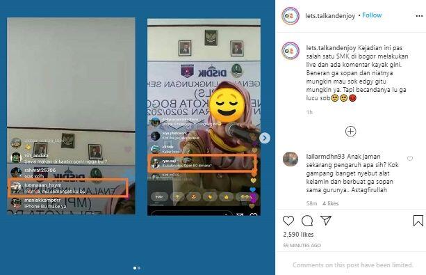 Viral Siswa Komentar Cabul saat Guru Live IG, Warganet: Enggak Ada Akhlak