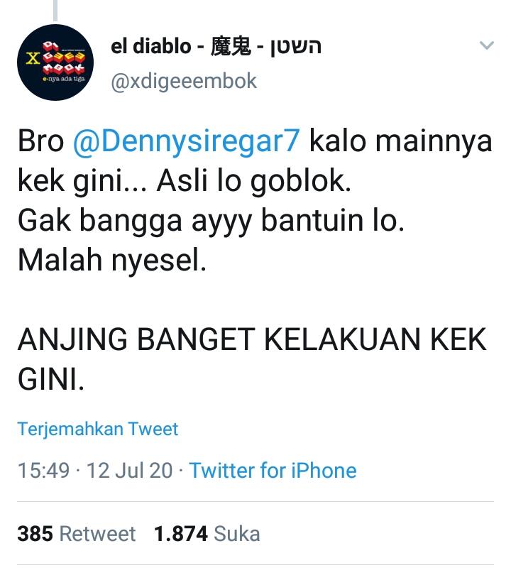 Kekesalan @xdigeeembok terhadap Danny Siregar yang menggugat denda Telkomsel