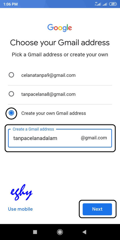 Cara Membuat Account GMail Tanpa Nomor Handphone dengan Handphone Android