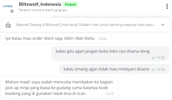 mengecewakan pembelian barang dari Airo.id(lazada) di cancel sepihak 