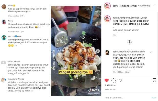 Viral Pangsit Goreng Lek Gino, Mau Beli Antre 4 Hari sampai 2 Minggu