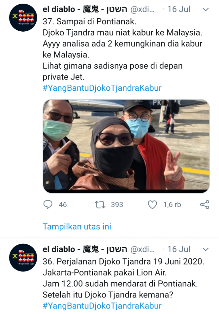 Pengacara Djoko Tjandra Bakal Laporkan Akun Twitter @xdigeeembok