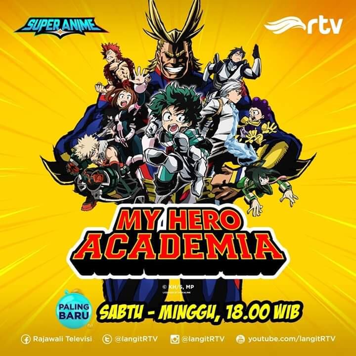 Anime My Hero Academia di RTV tayang hari ini, jangan kelewatan!