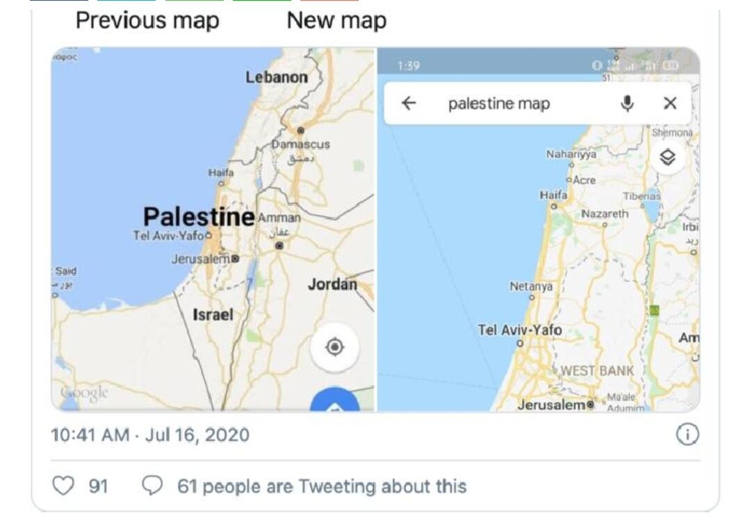 Peta Palestina Hilang di Google Maps, Amerika Serikat Terlibat?