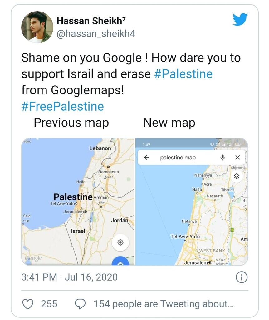 Peta Palestina Hilang di Google Maps, Amerika Serikat Terlibat?