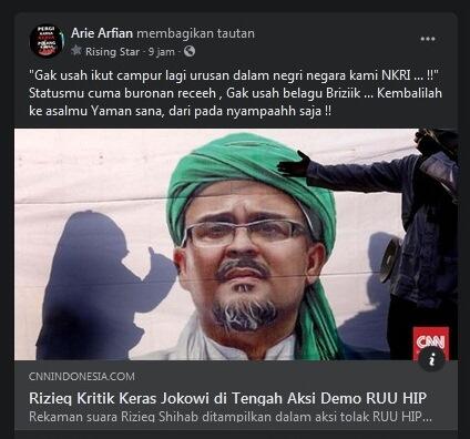 Desak Jokowi Segera Lengser, Habib Rizieq Kena Sentil ‘Statusmu Cuma Buronan Receeh‘