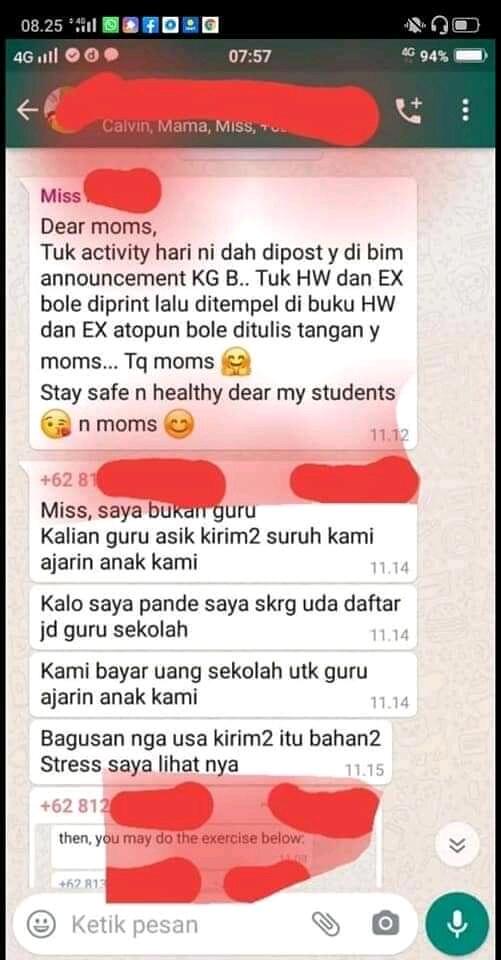 Percakapan Keluh Kesah Emak-Emak Di Grup Sekolah, Salah Satunya Bikin Ketawa.