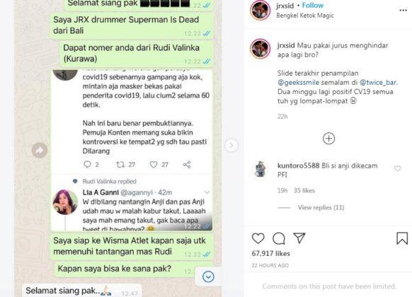 Terima Tantangan! Jerinx Sudah Hubungi Pihak RS, Siap Temui Pasien Covid19 Tanpa APD