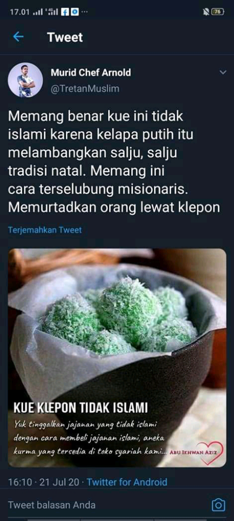 Ada Apa Dengan Klepon Saat Ini, Ada Konspirasi Dalam Viralnya Klepon Bukan Islam