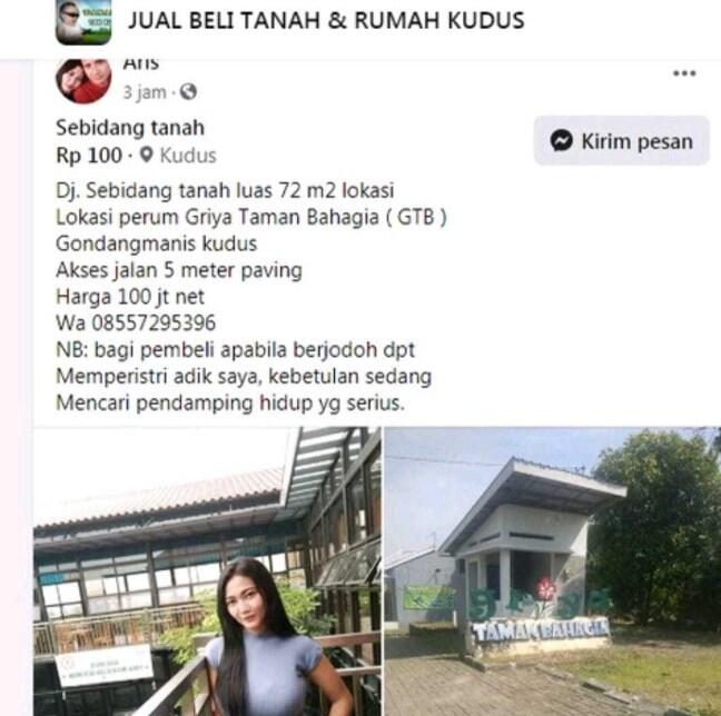 Viral Pria di Kudus Jual Tanah, Bonus Nikahi Adiknya yang Cantik