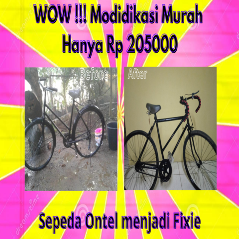 wow modifikasi Sepeda Ontel Jadi Fixie  modal Rp 200 rubu 