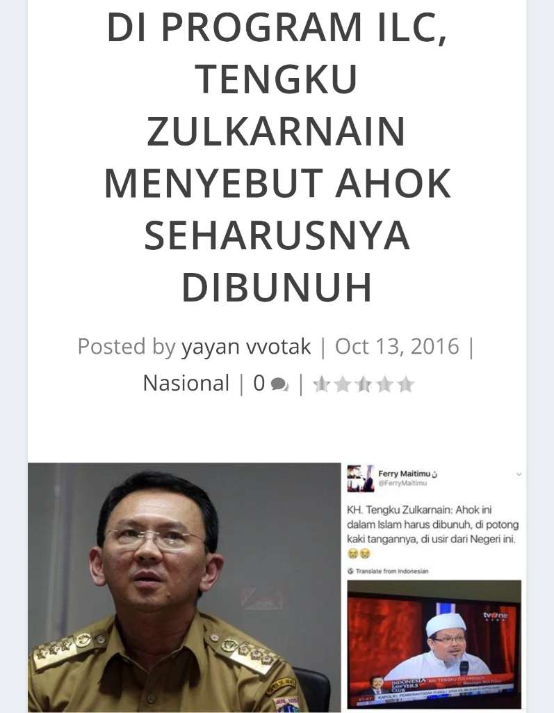 Diduga Rasis Dan Penghinaan Terhadap Suku Jawa, Netizen Kecam Tengku Zul