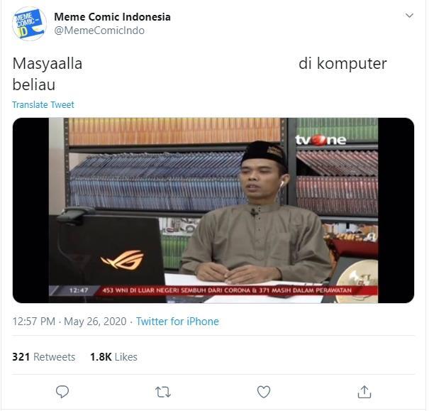 Gara-gara Laptop, Netizen Curiga Ustadz Abdul Somad Suka Main Game