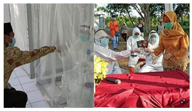 Pernikahan Mempelai Pria Positif Covid-19, Kedua Pengantin Terpisah 5 Meter