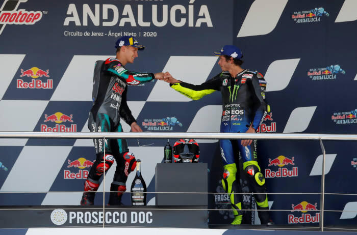  Rossi Naik Podium di MotoGP Andalusia, Ternyata Sisa Kejayaannya Masih Ada Gan!