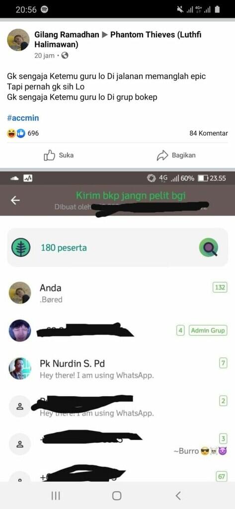 kocak! siswa ini ketemu gurunya di grup 4646