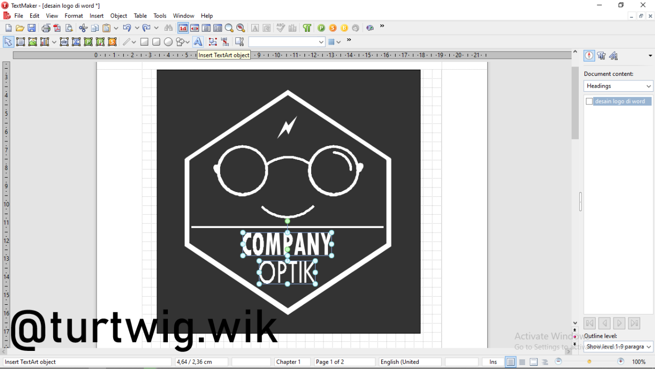 Cara Mudah Mendesain Logo Dengan Aplikasi Microsoft Word dan Sejenisnya