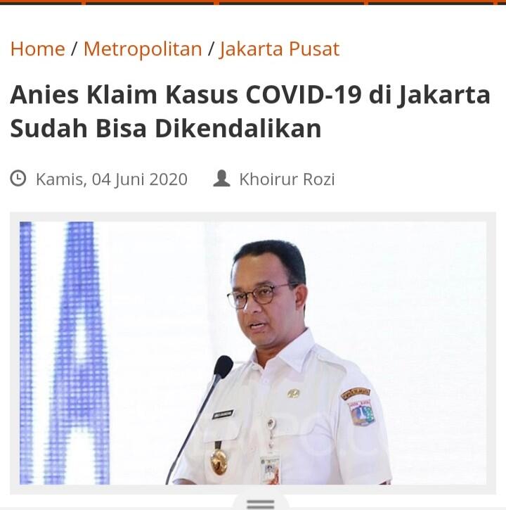 Anies Tak Ingin Kurangi Angka Kasus Covid-19 di Jakarta, Apa Sebabnya?