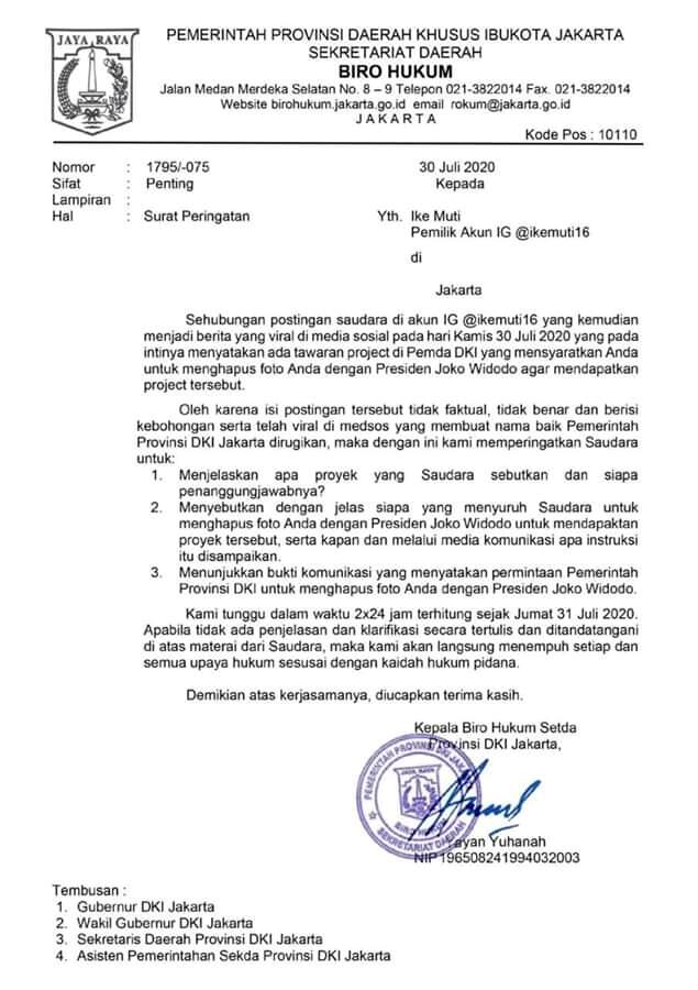 Artis Ike Mukti Ngaku Tak Dapat Proyek Pemda DKI Gara-gara Foto Jokowi