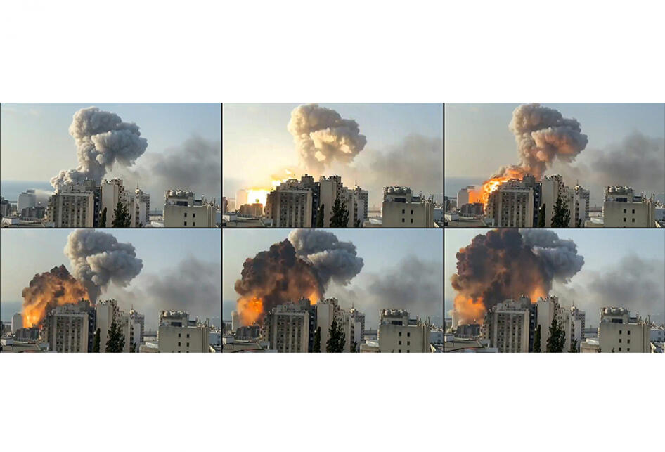 &#91;FOTO &amp; VIDEO&#93; Detik-detik Ledakan Besar Guncang Pesisir Beirut, Lebanon