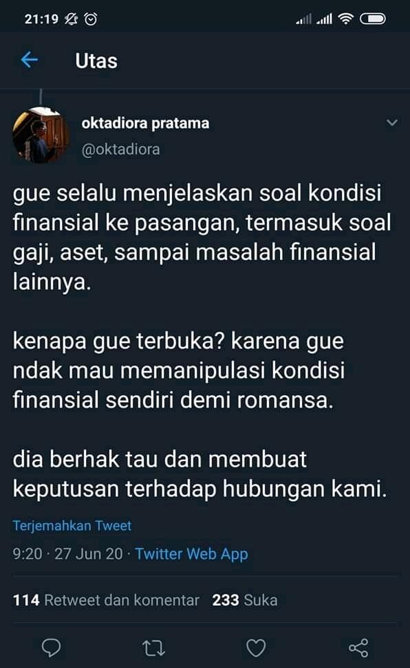 Pacar mu Melek Financial Ga??