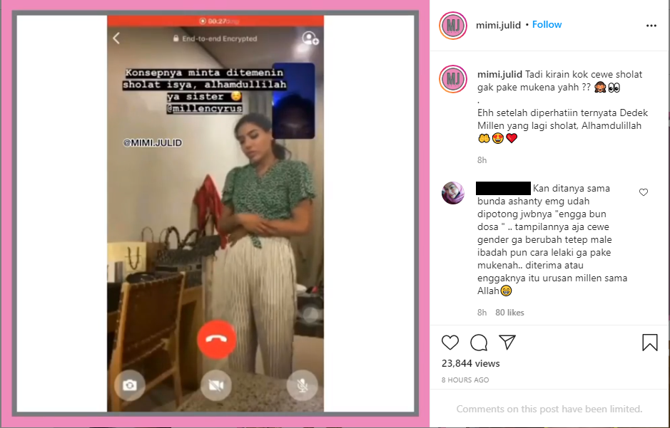 Video Millendaru Lagi Salat Banjir Doa, Netizen: Semoga Allah Memberikan Hidayah