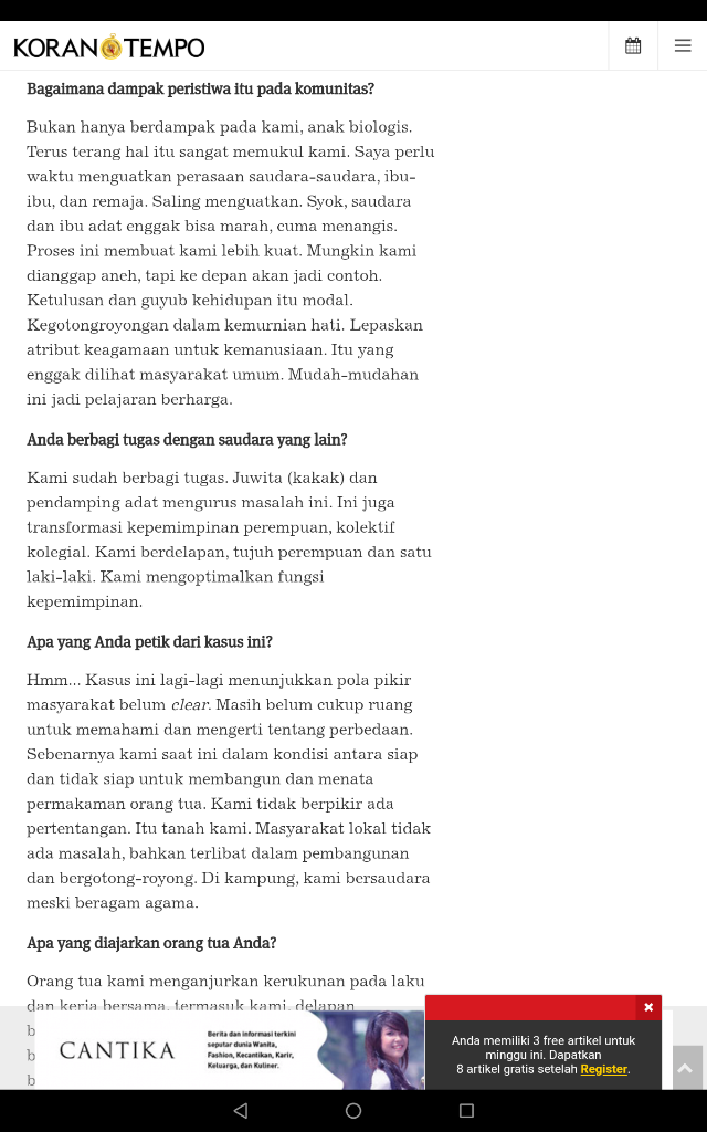 Dewi Kanti Setianingsih : Lepaskan Atribut Keagamaan Untuk Kemanusiaan