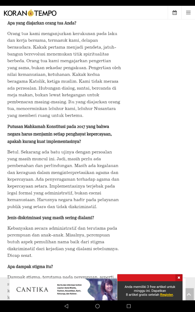Dewi Kanti Setianingsih : Lepaskan Atribut Keagamaan Untuk Kemanusiaan