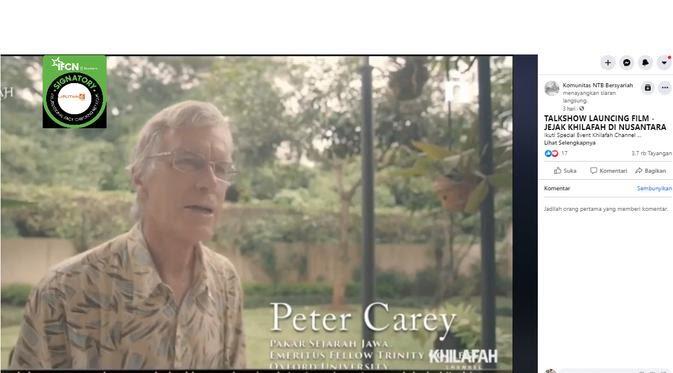 Cek Fakta: Klarifikasi Peter Carey dalam Peluncuran Film Jejak Khilafah di Nusantara