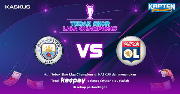 Tebak Skor Liga Champions: Manchester City vs Lyon