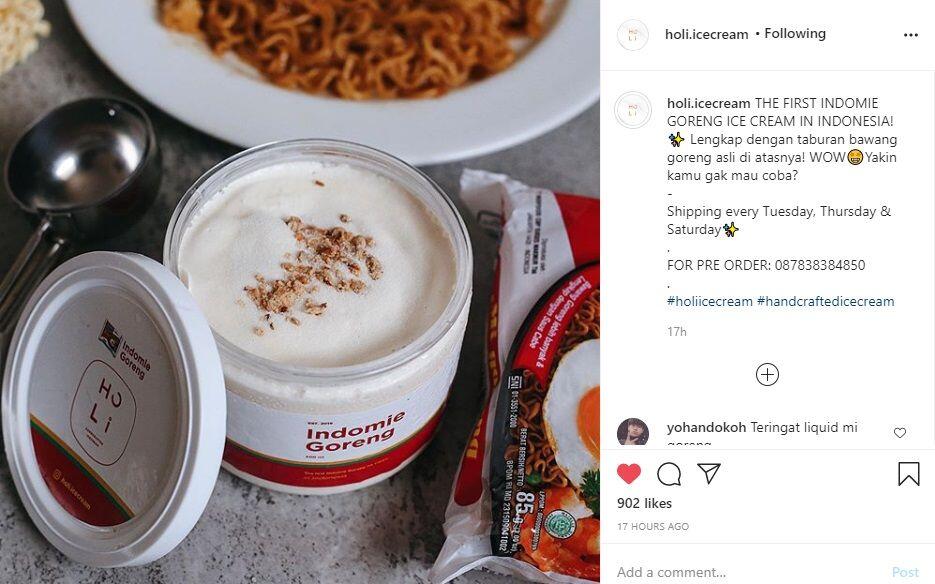 Terbaru! Es Krim Rasa Indomie Lengkap dengan Taburan Bawang Goreng