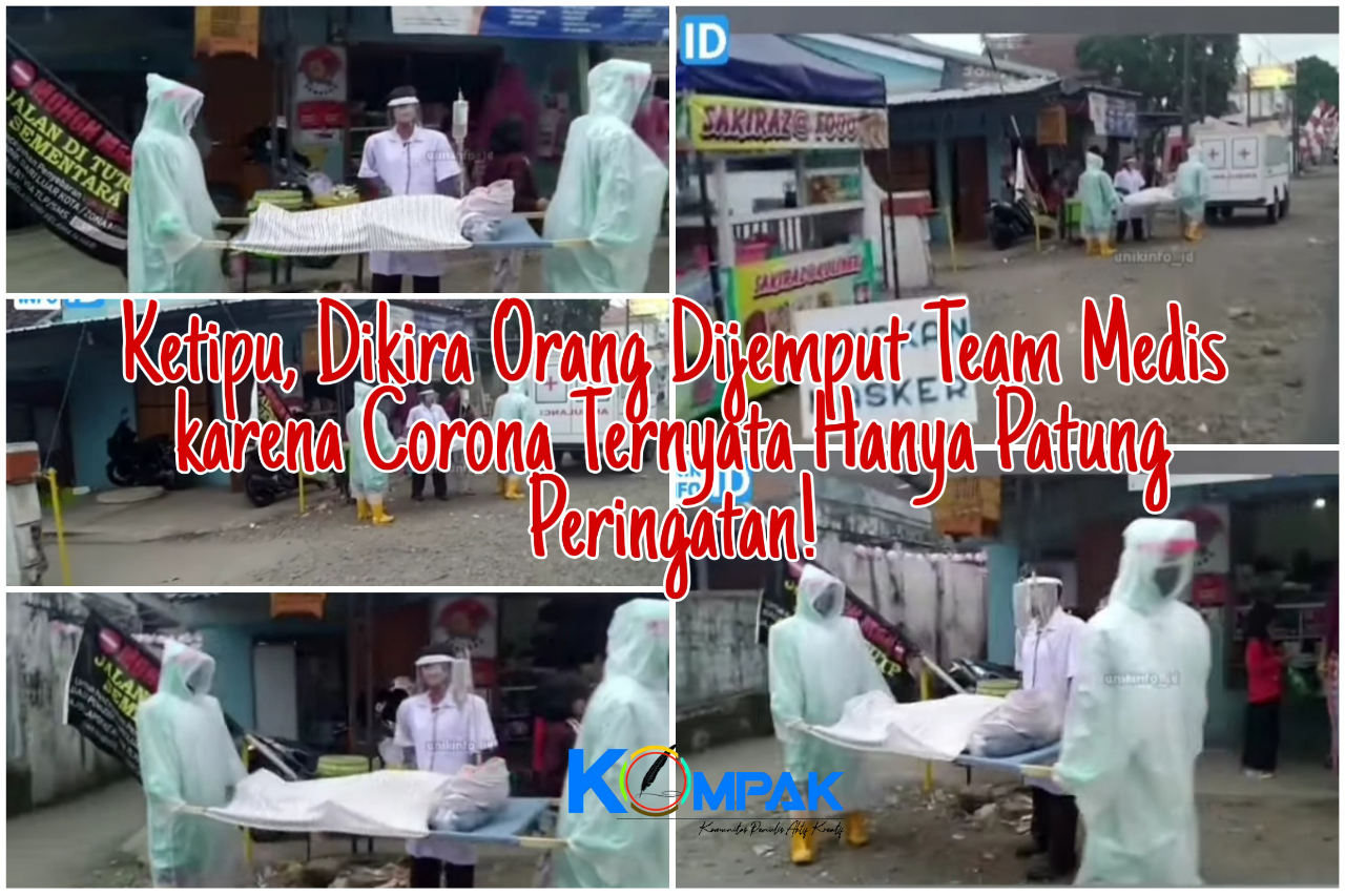 Heboh Teriak Melihat Team Medis Membawa Pasien Positif Corona, Ternyata Hanya Patung!