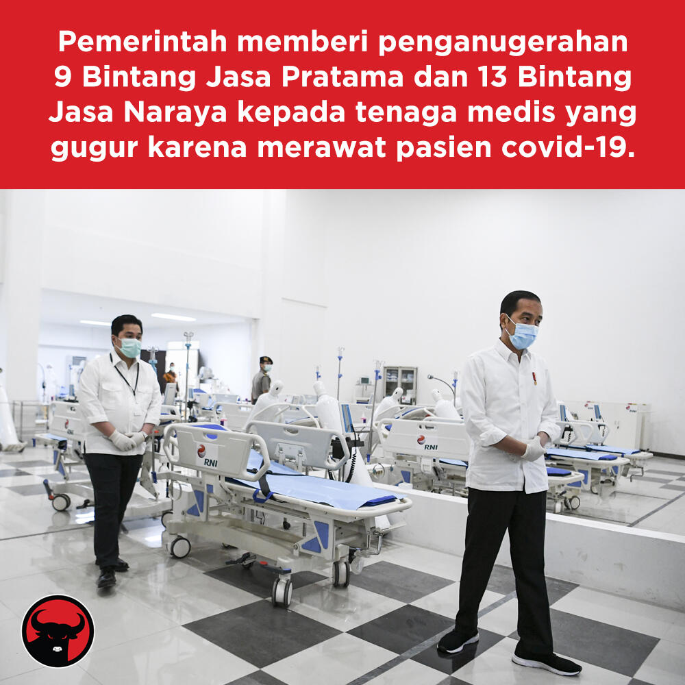 Jokowi Berikan 22 Bintang Tanda Jasa Bagi Tenaga Medis yang Gugur