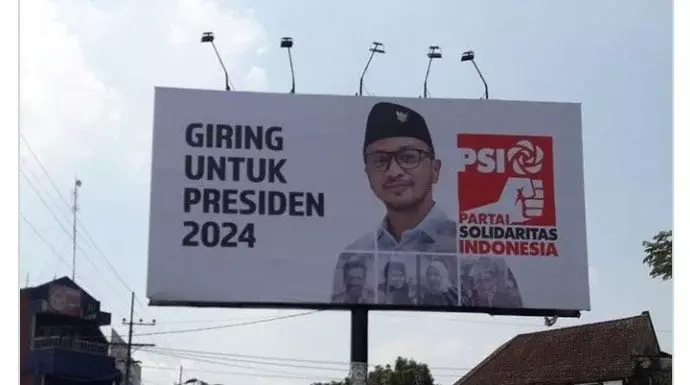 Heboh! Baliho Giring Mantan Vokalis Nidji jadi Capres 2024 dari PSI
