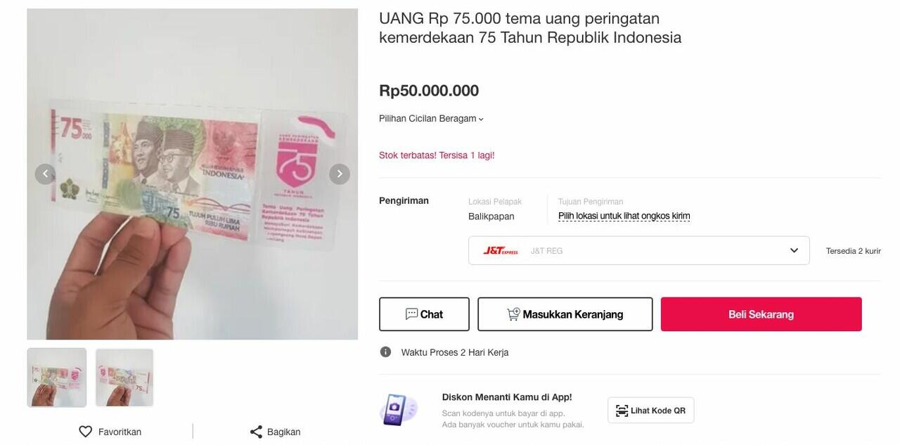 Tukar Uang Baru ke pintar.bi.go.id, Bukalapak Harganya Jutaan