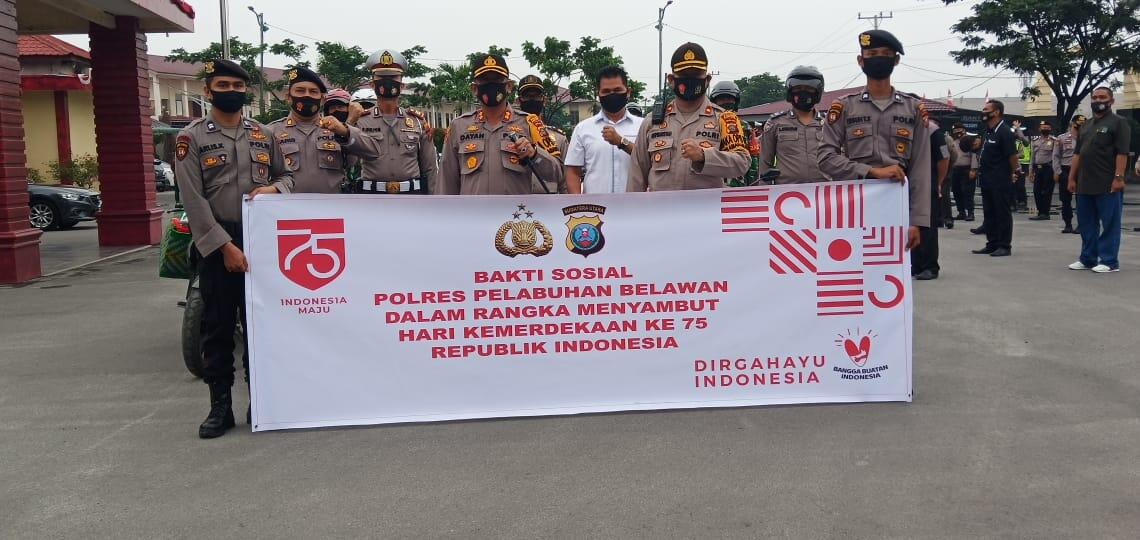 Bhakti Sosial Serentak Polres Belawan Dalam Rangka Menyambut HUT RI ke-75 Tahun