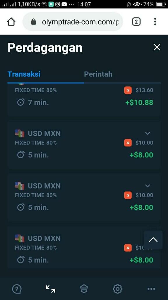 Profit Konsister Dari Olymptrade