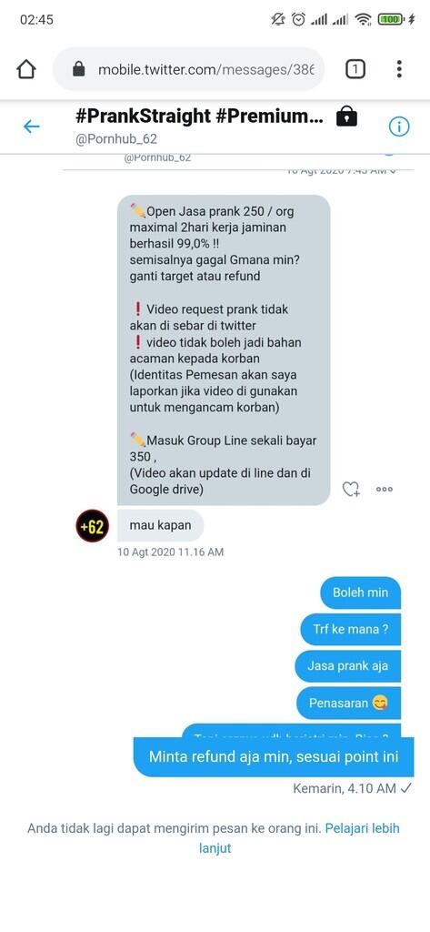 Tertipu di Twitter - Jangan ada lagi ya selain Ane