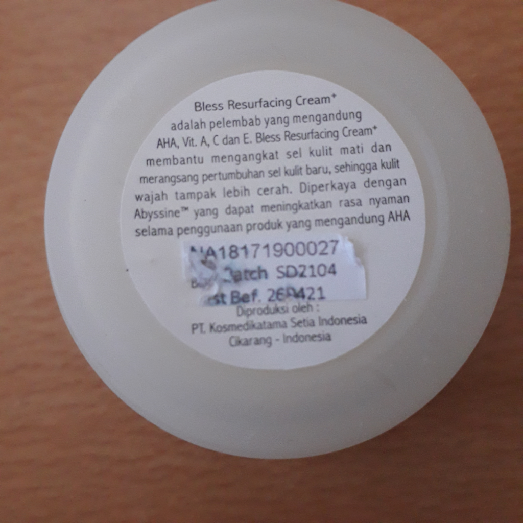 Review Krim Malam Bless Resurfacing Cream+