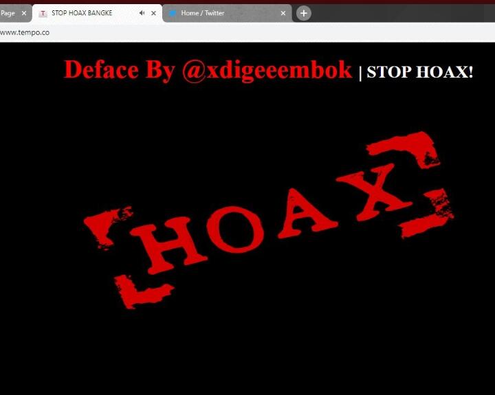 Breaking news: Akun @xdigeeembok retas website tempo.co karena dituduh penebar HOAX
