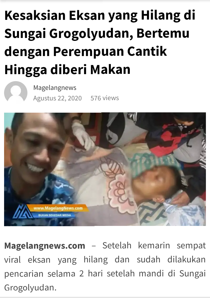 Merinding! Viral Hilangnya Pemuda Saat di Sungai, Benarkah Dibawa Makhluk Halus?