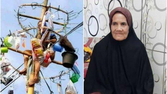 Viral! Nenek 60 Tahun Mengikuti Panjat Pinang, Anak Muda Kalah!