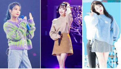 10 Ide OOTD Pakai Sweater ala IU, Cocok Buat yang Mungil