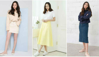 10 Mix And Match Bawahan Rok Krystal Jung, Simpel Dan Modis